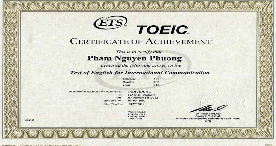 Lệ phí thi TOEIC tại các trường đại học